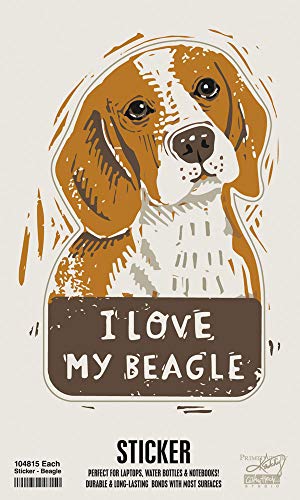 Primitives by Kathy Sticker-I Love My Beagle