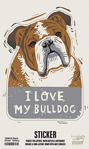 Primitives by Kathy Sticker-I Love My Bulldog