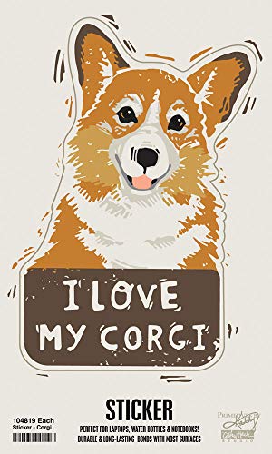Primitives by Kathy Sticker-I Love My Corgi