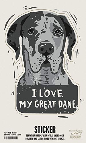 Primitives by Kathy Sticker-I Love My Great Dane