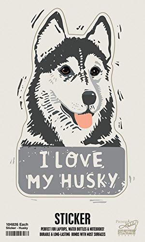 Primitives by Kathy Sticker-I Love My Husky