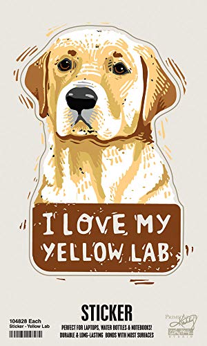 Primitives by Kathy Sticker-I Love My Yellow Lab