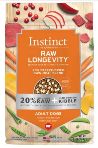 Nature's Variety Instinct® Raw Longevity™ 20% Freeze-Dried Raw Meal Blend Real Beef Recipe for Dogs