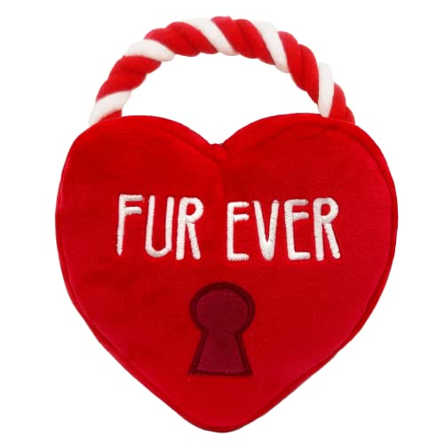 Huxley & Kent Power Plush Dog Toy - Fur Ever Lock Heart