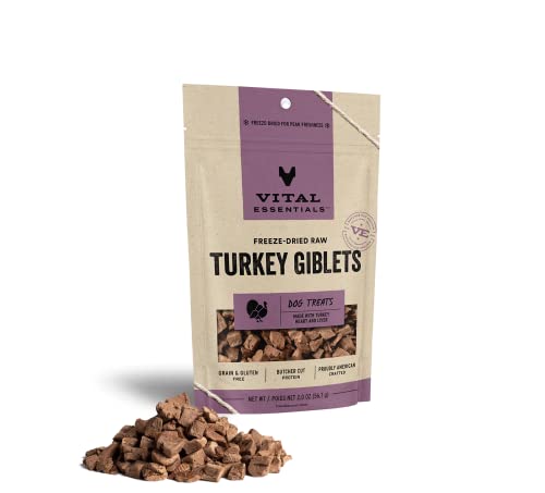 Vital Essentials Dog Treat - Freeze Dried Turkey Giblets