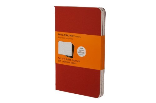 Moleskine Pocket Cahier Journals/Ruled - Red@Set of 3