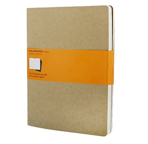 Moleskine XL Cahier Journals/Ruled - Kraft@Set of 3