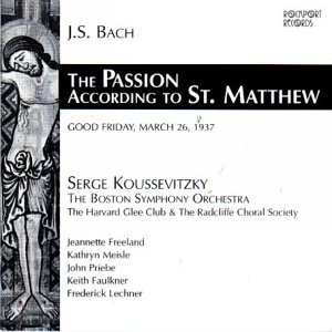 J.S. Bach/St. Matthew Passion@Vreeland/Meisle/Priebe/&@Koussevitsky/Boston So