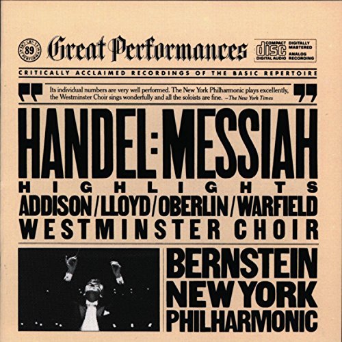 George Frideric Handel/Messiah-Hlts@Addison/Lloyed/Westminster Cho@Bernstein/Ny Po