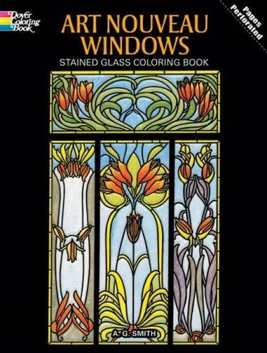 A. G. Smith/Art Nouveau Windows Stained Glass Coloring Book