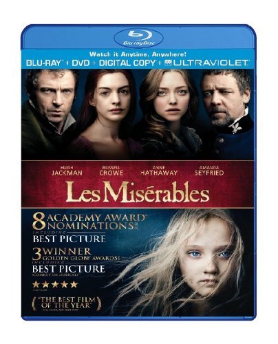 Les Miserables (2012) Jackman Hathaway Seyfried Crow Blu Ray DVD Dc Pg13 