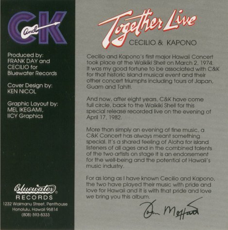 Cecilio & Kapono/Together Live