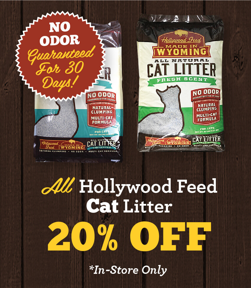 20% Off All Hollywood Feed Cat Litter (In Store Only)