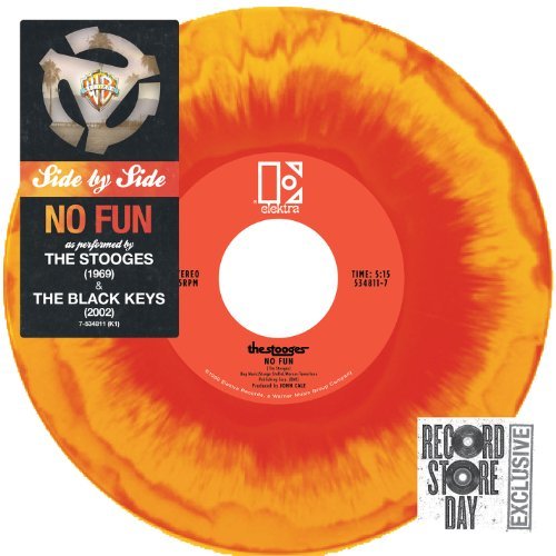 Stooges The Black Keys No Fun 7 Inch Single Red Orange Splatter Colored Vi 