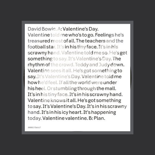 Album Art for Valentine's Day by David Bowie