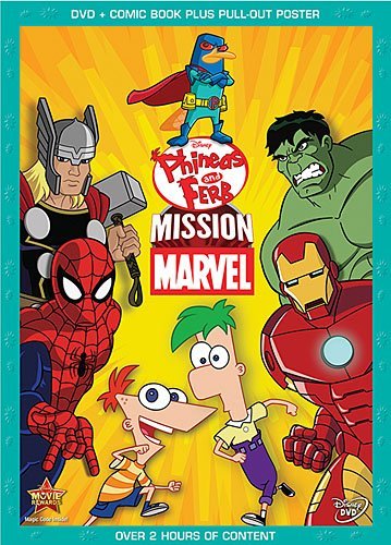 Phineas & Ferb Mission Marvel DVD Tvg Incl. Comic Book Poster 