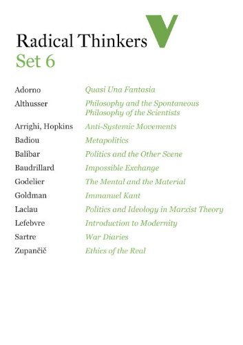Theodor Wiesengrund Adorno/Radical Thinkers Set 6@12-Book Shrinkw