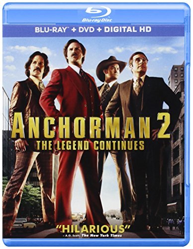 Anchorman 2 The Legend Continues Ferrell Carrell Rudd Koechner Blu Ray DVD Pg13 Ws 