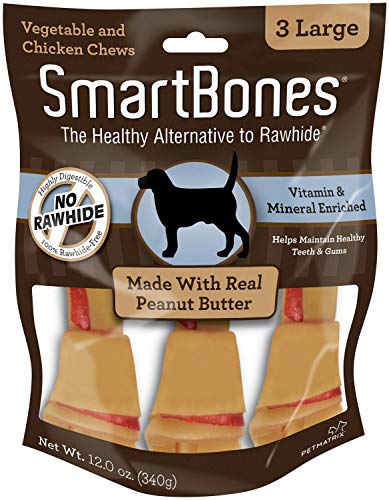 SmartBones Dog Treats - Large Peanut Butter Chew Bones