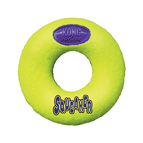 Kong® Airdog® Squeaker Donut Dog Toy Yellow Large