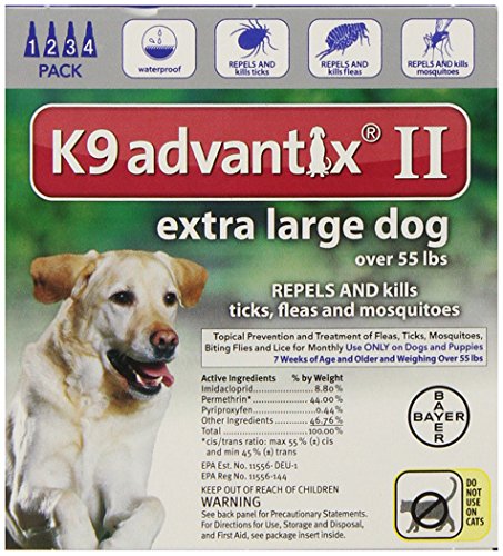 Elanco K9 Advantix II - Flea, Tick, & Mosquito Prevention - Extra Large Dog