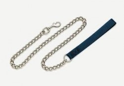 Titan Chain Dog Leash with Nylon Handle-2.0 MM - Black