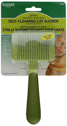 Safari Grooming Cat Brush - Self Cleaning Slicker