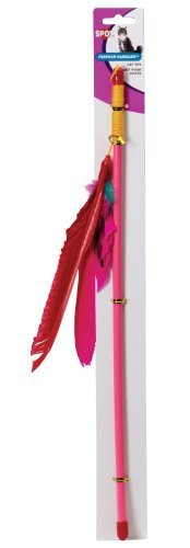 Feather Teaser Wand-Multi Color Cat Toy