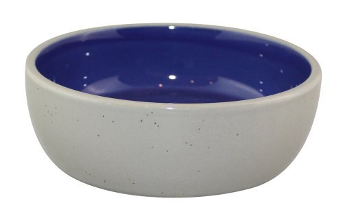 Ethical Cat Dish - White & Blue Stoneware