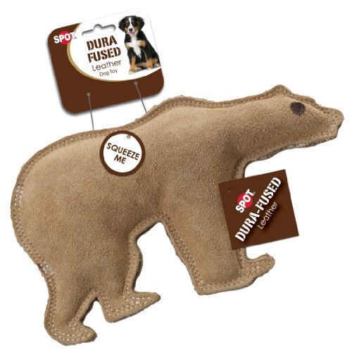 Dura Fused Leather Bear Dog Toy