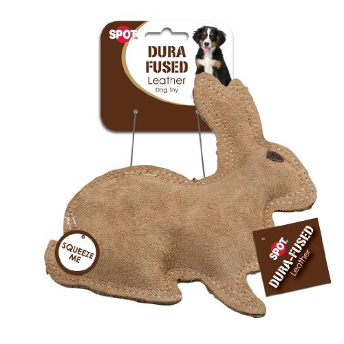 Dura Fused Leather Rabbit Dog Toy