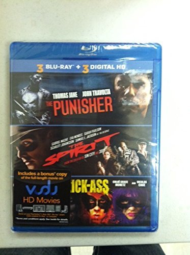 The Punishe/The Spirit/Kick-Ass/3 Blu-Ray Movie Collection