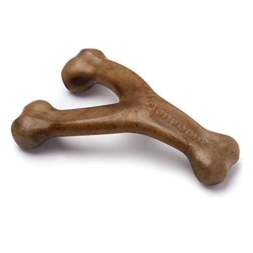 Benebone Bacon Flavor Wishbone Tough Dog Chew Toy-Medium