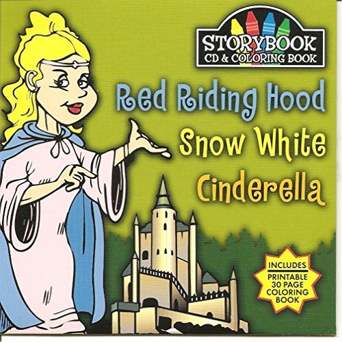 Storybook CD & Coloring Book Red Riding Hood Snow White Cinderella 