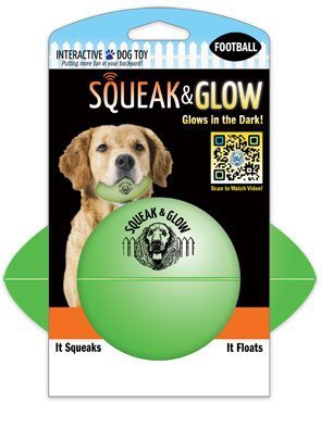 Squeak & Glow Football-Spunky Pup Glows & Floats