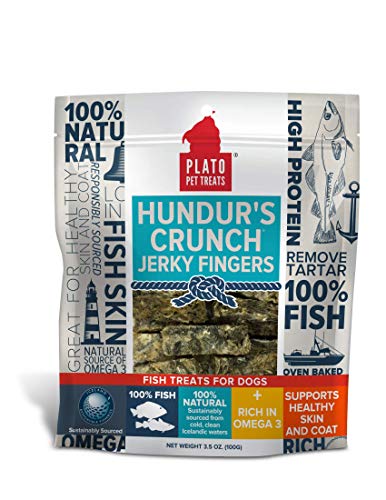 Plato Pet Treats Hundur's Crunch Jerky Fingers Fish Dog Treats