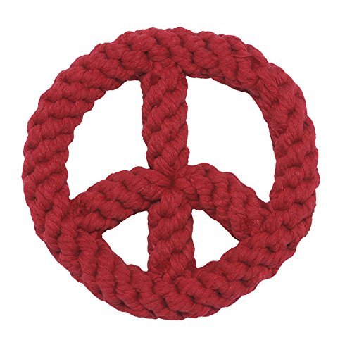 Peace Sign Rope Toy, Red,