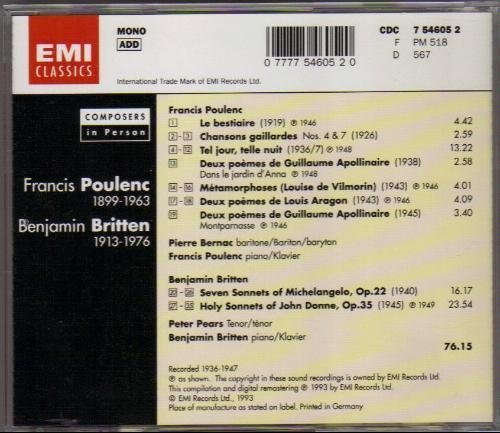 Poulenc/Britten/Poulenc/Britten:Composers In
