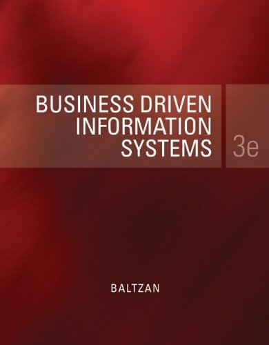 Paige Baltzan Business Driven Information Systems 0003 Edition; 