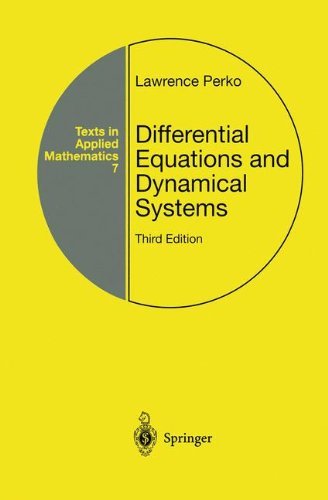 Lawrence Perko Differential Equations And Dynamical Systems 0003 Edition; 
