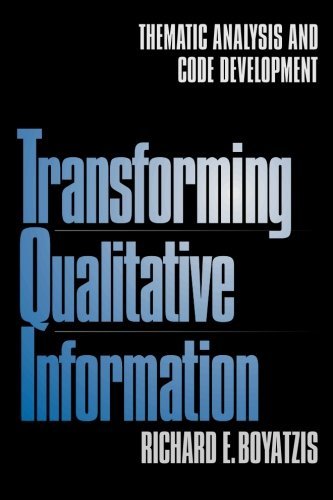 Richard Boyatzis Transforming Qualitative Information Thematic Analysis And Code Development 