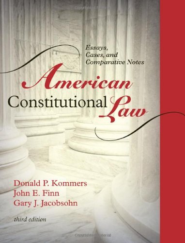 Donald P. Kommers American Constitutional Law Volume 1 Governmental Powers And Democracy 0003 Edition; 