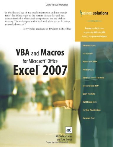 Bill Jelen/VBA and Macros for Microsoft Office Excel 2007