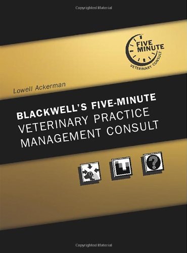 Lowell Ackerman Blackwell's Five Minute Veterinary Practice Manage 