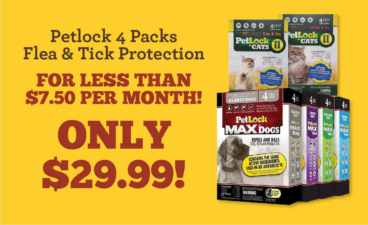 Petlock 4 Packs Only $29.99!  (Flea & Tick Protection for less than $7.50 per month!)