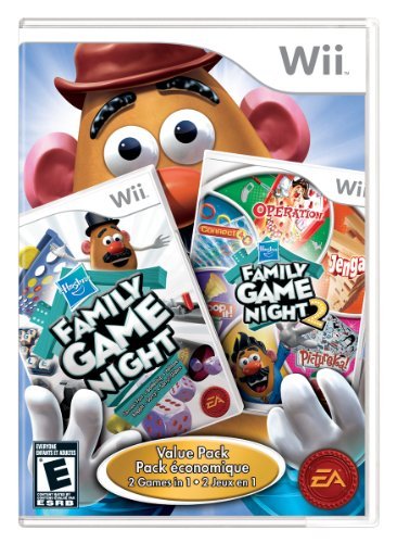 Wii Hasbro Family Game Night 1 & 2 Bundle 