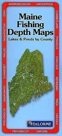 Delorme Maine Fishing Depth Maps Lakes & Ponds By County 