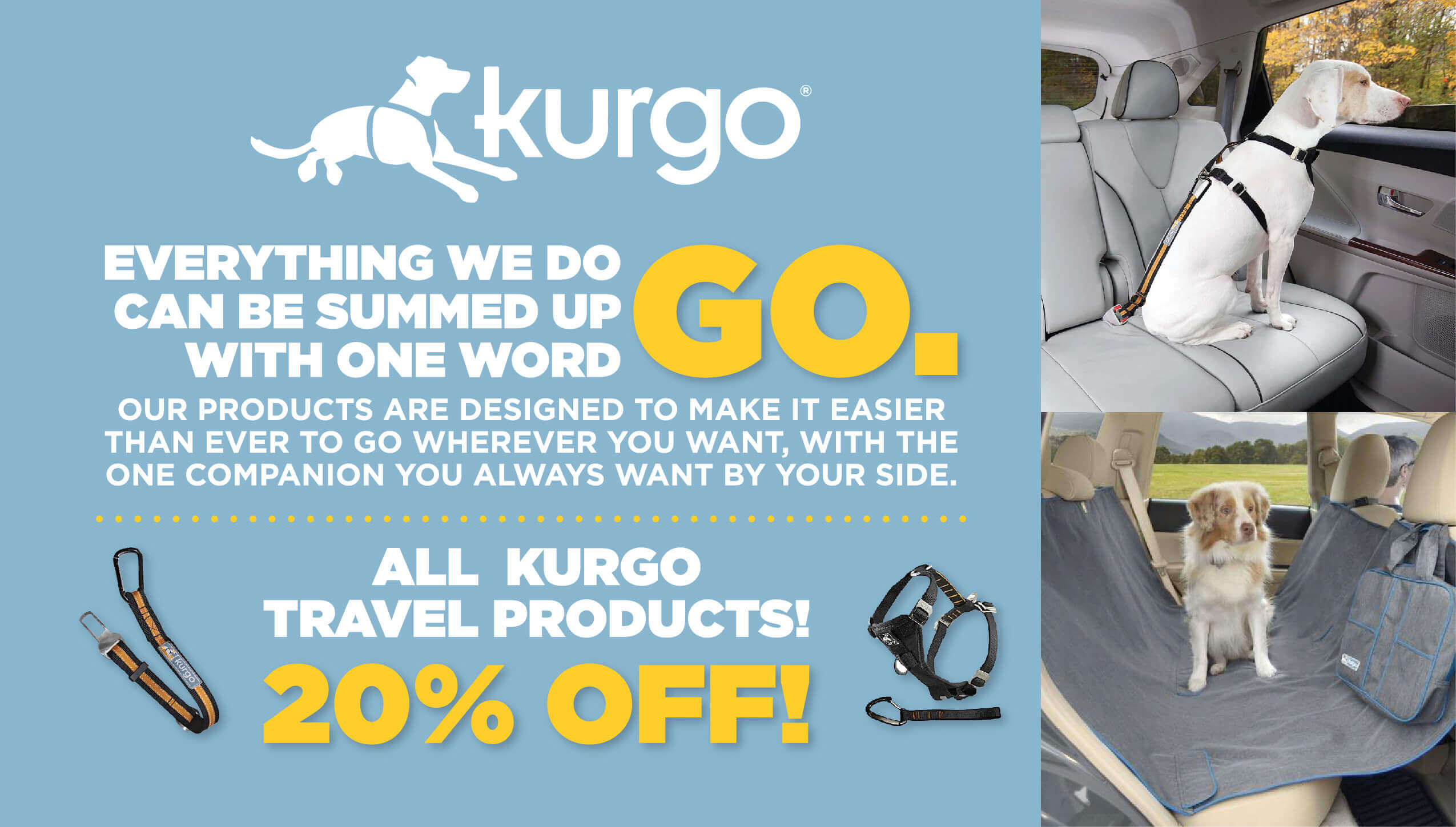 20% Off All Kurgo Travel Products!