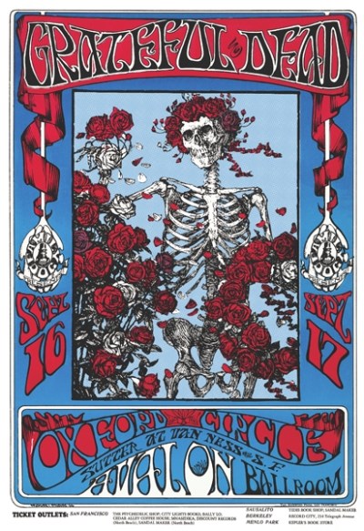 Poster/Grateful Dead - Skeleton & Roses