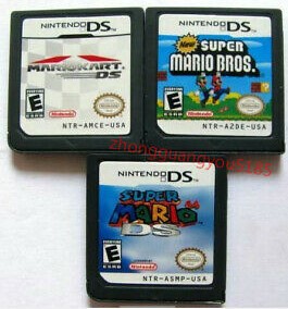 Nintendo Ds 3 Game Lot Cartridge Only Super Mario Brothers Lot Mario Kart Super Mario 64 New Super Mario Bros. 